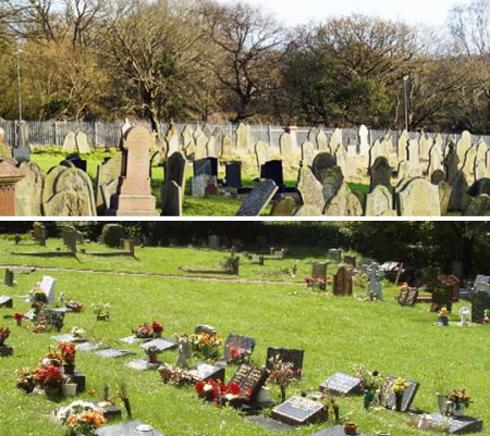 Burials and cremations